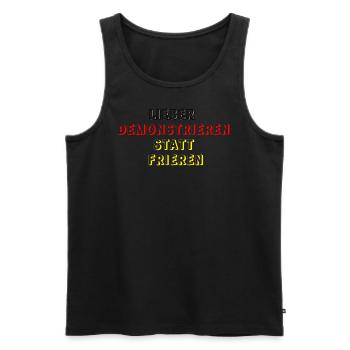 DEMONSTRIEREN - Männer Premium Bio Tank Top - Schwarz - Vorne - Michal (187cm)