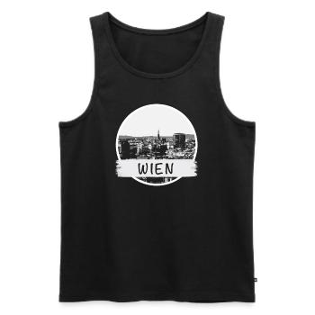 Vienna City - Men's Premium Organic Tank Top - black - Front - Michal (187cm)