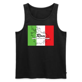 Rom - Hauptstadt mit GPS-Koordinaten & Flagge - Männer Premium Bio Tank Top - Schwarz - Vorne - Michal (187cm)