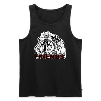 ZoffArt FRIENDS - Männer Premium Bio Tank Top - Schwarz - Vorne - AI Model Male 178 light (178cm)