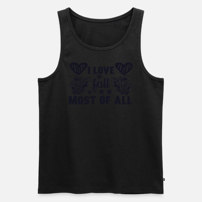 I love fall - Männer Premium Bio Tank Top - Schwarz