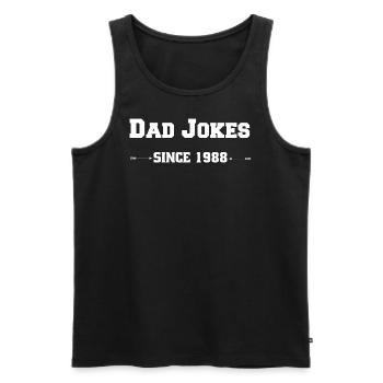 Dad Jokes since 1988 - Männer Premium Bio Tank Top - Schwarz - Vorne - AI Model Male 178 light (178cm)