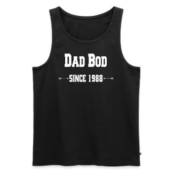 Dad Bod since 1988 - Männer Premium Bio Tank Top - Schwarz - Vorne - AI Model Male 178 light (178cm)