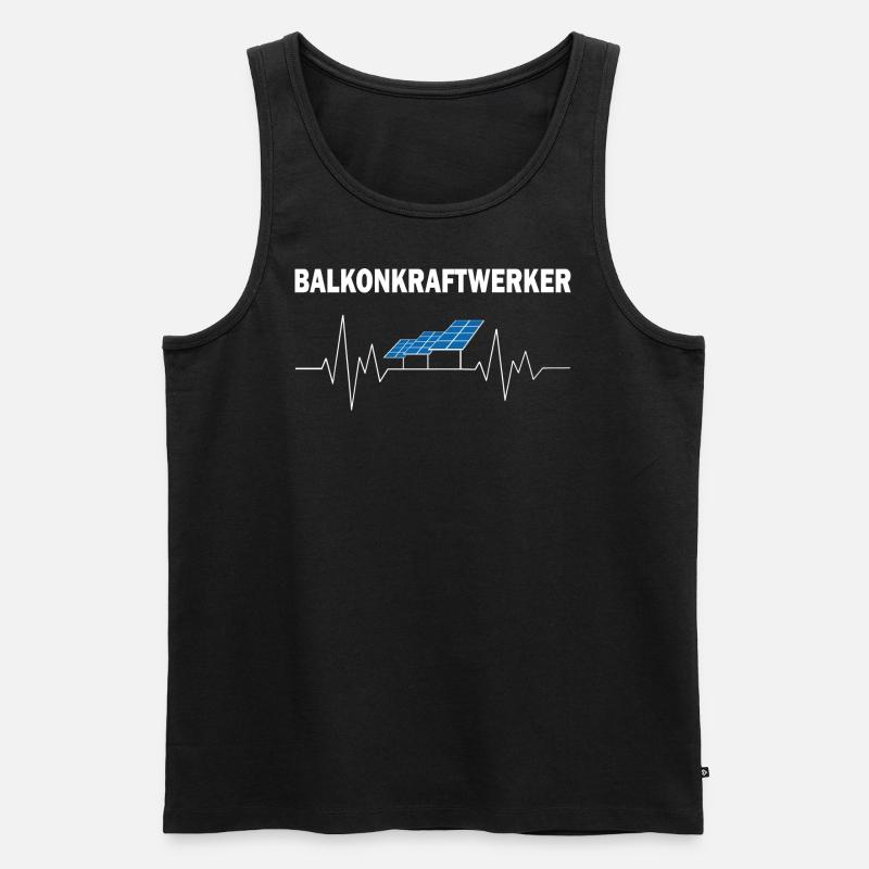 Balkonkraftwerker Herzschlag Solar - Männer Premium Bio Tank Top - Schwarz