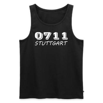 0711 Stuttgart College-Sweatjacke - Männer Premium Bio Tank Top - Schwarz - Vorne - Michal (187cm)