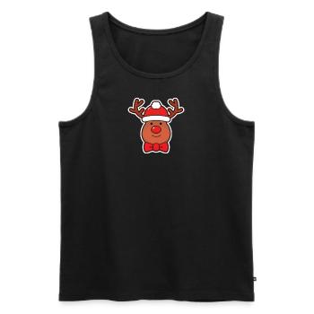 Rentier - Männer Premium Bio Tank Top - Schwarz - Vorne - Michal (187cm)