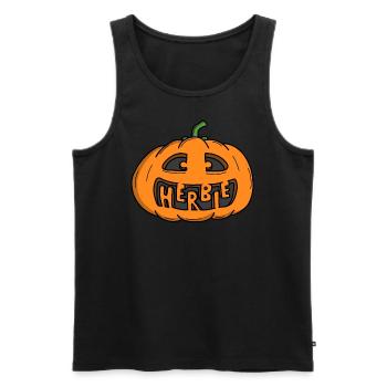 Herbie Halloween Kürbis - Männer Premium Bio Tank Top - Schwarz - Vorne - AI Model Male 178 light (178cm)