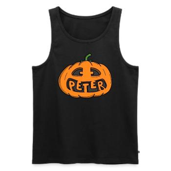 Peter Halloween Pumpkin - Men's Premium Organic Tank Top - black - Front - AI Model Male 178 light (178cm)