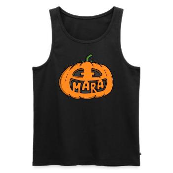 Mara Halloween Kürbis - Männer Premium Bio Tank Top - Schwarz - Vorne - AI Model Male 178 light (178cm)
