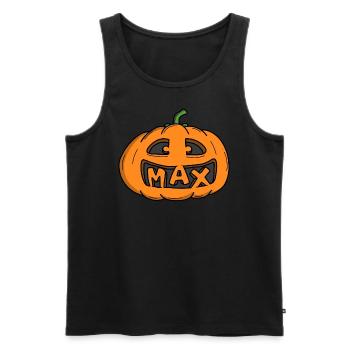 Max Halloween Kürbis - Männer Premium Bio Tank Top - Schwarz - Vorne - AI Model Male 178 light (178cm)