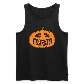 Citrouille d’Halloween Logan - Débardeur bio Premium Homme - noir - Devant - AI Model Male 178 light (178cm)