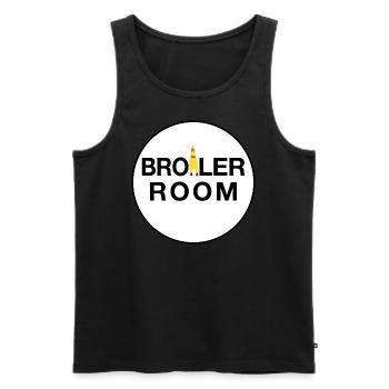 BROILERROOM Design 4 with Chicken - Männer Premium Bio Tank Top - Schwarz - Vorne - AI Model Male 178 light (178cm)