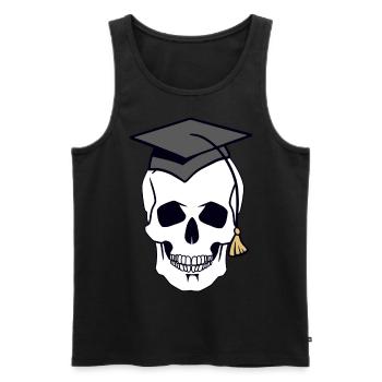 Totenkopf Schädel Gruselig Student Uni Halloween - Männer Premium Bio Tank Top - Schwarz - Vorne - AI Model Male 178 light (178cm)
