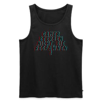 Gamer sterben nicht sie respawnen - Männer Premium Bio Tank Top - Schwarz - Vorne - AI Model Male 178 light (178cm)