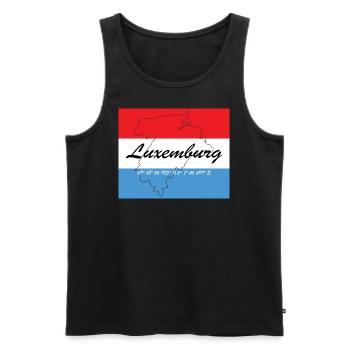 Luxemburg - Hauptstadt mit GPS & Flagge - Männer Premium Bio Tank Top - Schwarz - Vorne - Michal (187cm)