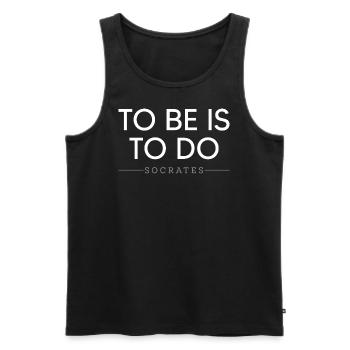Zu sein ist zu tun - Männer Premium Bio Tank Top - Schwarz - Vorne - AI Model Male 178 light (178cm)