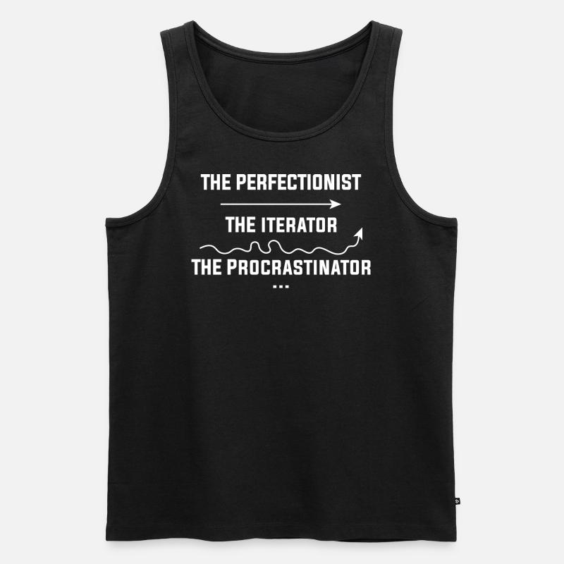 Perfektionist, Iterator, Procrastinator - Männer Premium Bio Tank Top - Schwarz