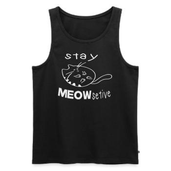 stay MEOWsetive - Men's Premium Organic Tank Top - black - Front - AI Model Male 178 light (178cm)