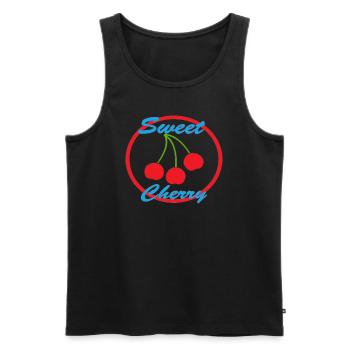 Sweet Cherry - Männer Premium Bio Tank Top - Schwarz - Vorne - AI Model Male 178 light (178cm)