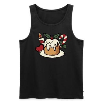 Christmas Candy Weihnachten Süßigkeiten Cake - Men's Premium Organic Tank Top - black - Front - AI Model Male 178 light (178cm)