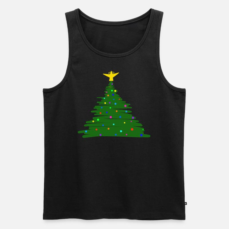 Weihnachtsbaum - Männer Premium Bio Tank Top - Schwarz