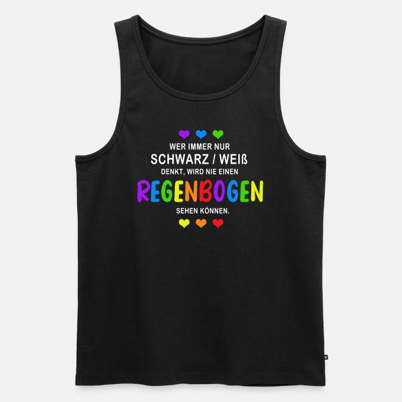 Regenbogen - Pride - Männer Premium Bio Tank Top - Schwarz