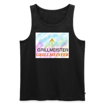 Artikel für die Grillexperten - Männer Premium Bio Tank Top - Schwarz - Vorne - Michal (187cm)