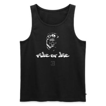 full face ride or die 3B - Männer Premium Bio Tank Top - Schwarz - Vorne - AI Model Male 178 light (178cm)