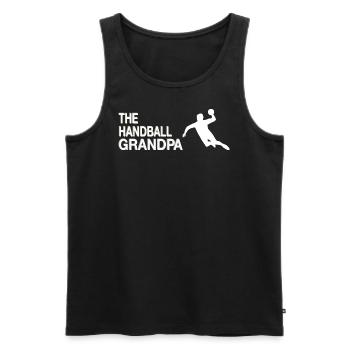 Opa Handball - Männer Premium Bio Tank Top - Schwarz - Vorne - Michal (187cm)