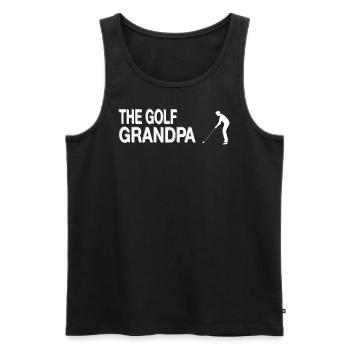 Grandpa Golf - Men's Premium Organic Tank Top - black - Front - Michal (187cm)