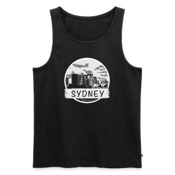 Sydney City - Men's Premium Organic Tank Top - black - Front - Michal (187cm)
