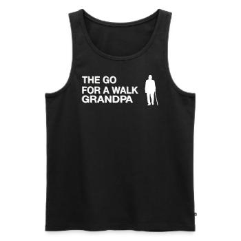 Opa Spazieren gehen - Männer Premium Bio Tank Top - Schwarz - Vorne - AI Model Male 178 light (178cm)