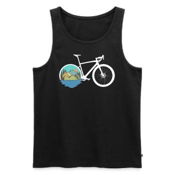 Gravel Bike Natur Rennrad Fahrrad lustige Geschenk - Männer Premium Bio Tank Top - Schwarz - Vorne - Michal (187cm)