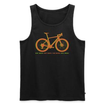 Gravel Bike Orange Rennrad Fahrrad Geschenk lustig - Männer Premium Bio Tank Top - Schwarz - Vorne - Michal (187cm)