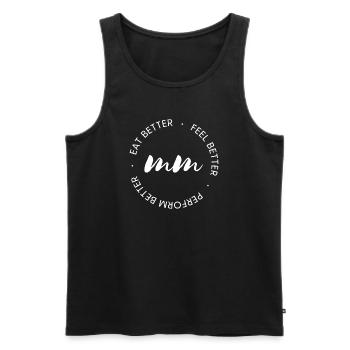 MM logo rund - Männer Premium Bio Tank Top - Schwarz - Vorne - AI Model Male 178 light (178cm)
