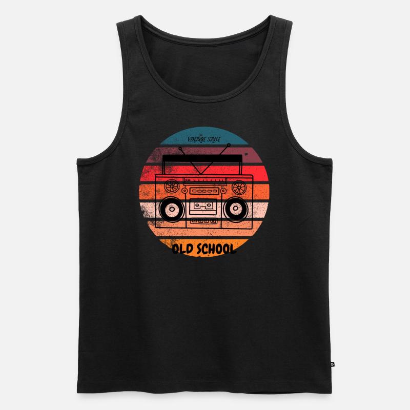 OLD SCHOOL - Männer Premium Bio Tank Top - Schwarz