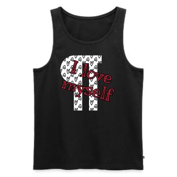 I love myself | I love myself - Men's Premium Organic Tank Top - black - Front - Michal (187cm)
