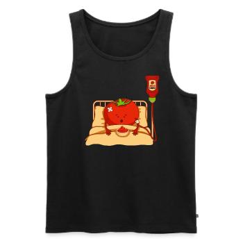 Tomate en congé de maladie - Débardeur bio Premium Homme - noir - Devant - AI Model Male 178 light (178cm)