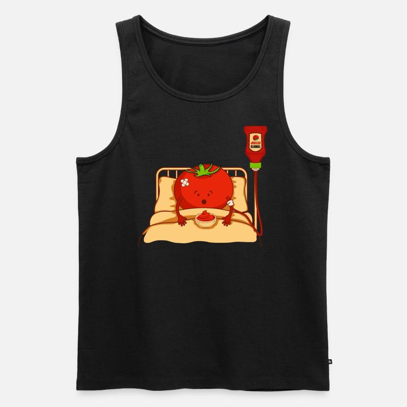 Tomate im krankenstand - Männer Premium Bio Tank Top - Schwarz