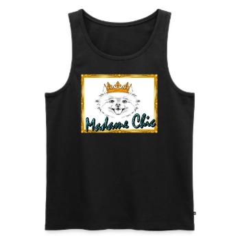 Madame Chic, T-shirt, sweater, accessories - Men's Premium Organic Tank Top - black - Front - Michal (187cm)