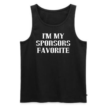 Ich bin der Favorit meines Sponsors - Männer Premium Bio Tank Top - Schwarz - Vorne - AI Model Male 178 light (178cm)