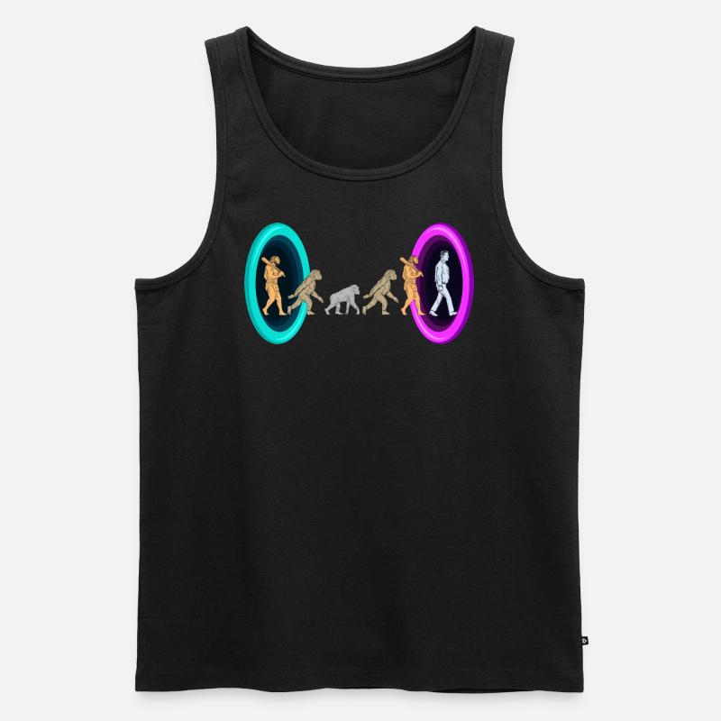 Evolution durch Portale - Männer Premium Bio Tank Top - Schwarz