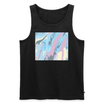Cheerful colorful rainbow design in pastel colors - Men's Premium Organic Tank Top - black - Front - AI Model Male 178 light (178cm)