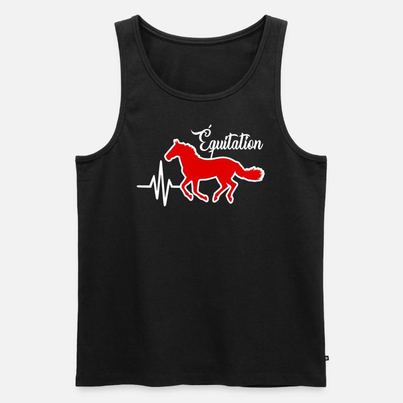 Herzfrequenzreiten - Männer Premium Bio Tank Top - Schwarz