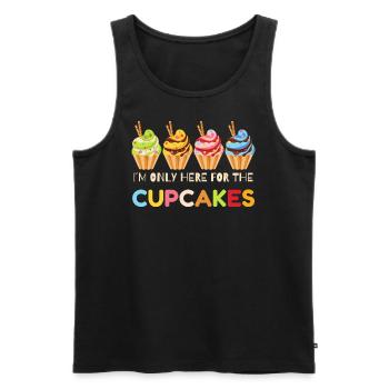 Funny Cupcakes, Cupcake Celebrations, Cupcake Gift - Men's Premium Organic Tank Top - black - Front - AI Model Male 178 light (178cm)