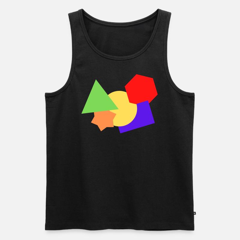 Formen bunt - Männer Premium Bio Tank Top - Schwarz
