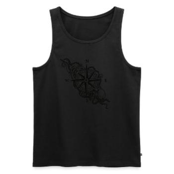 Kompass Krake - Männer Premium Bio Tank Top - Schwarz - Vorne - AI Model Male 178 light (178cm)