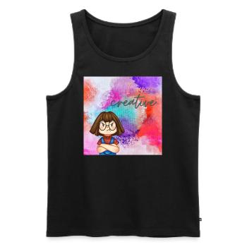 I am creative - Männer Premium Bio Tank Top - Schwarz - Vorne - AI Model Male 178 light (178cm)
