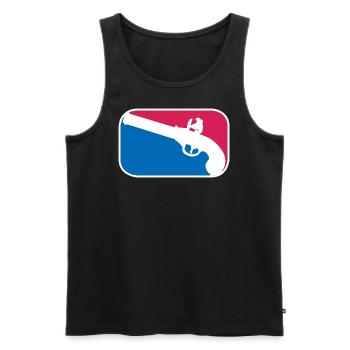 Piraten Revolver Pistole lustiges Geschenk - Männer Premium Bio Tank Top - Schwarz - Vorne - Michal (187cm)