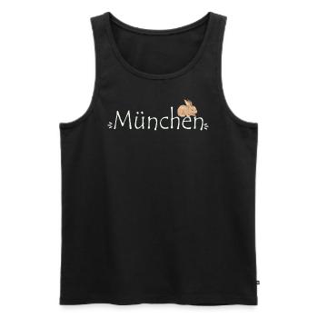 München Hase - Männer Premium Bio Tank Top - Schwarz - Vorne - Michal (187cm)